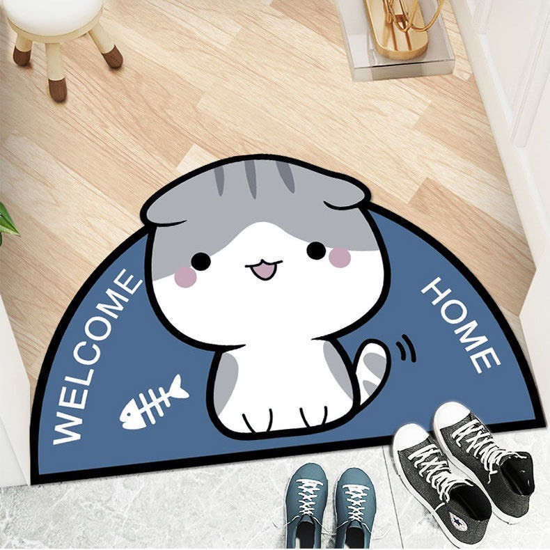 Thảm Lau Chân Phòng Tắm Silicon Siêu Thấm Hút Nước, Đế Cao Su Chống Trơn Trượt