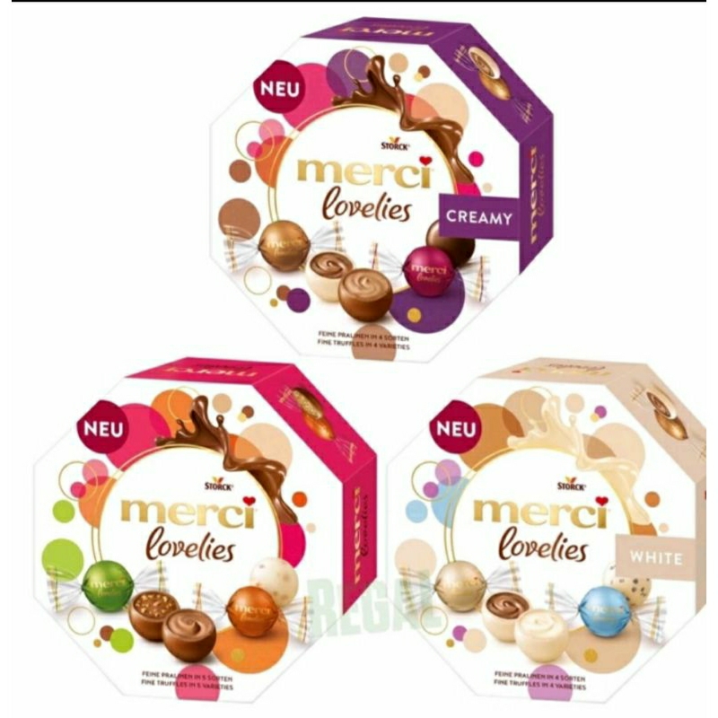 Kẹo Socola Merci Lovelies Mix Màu, Hộp Lục Giác, 185g, Hàng Đức