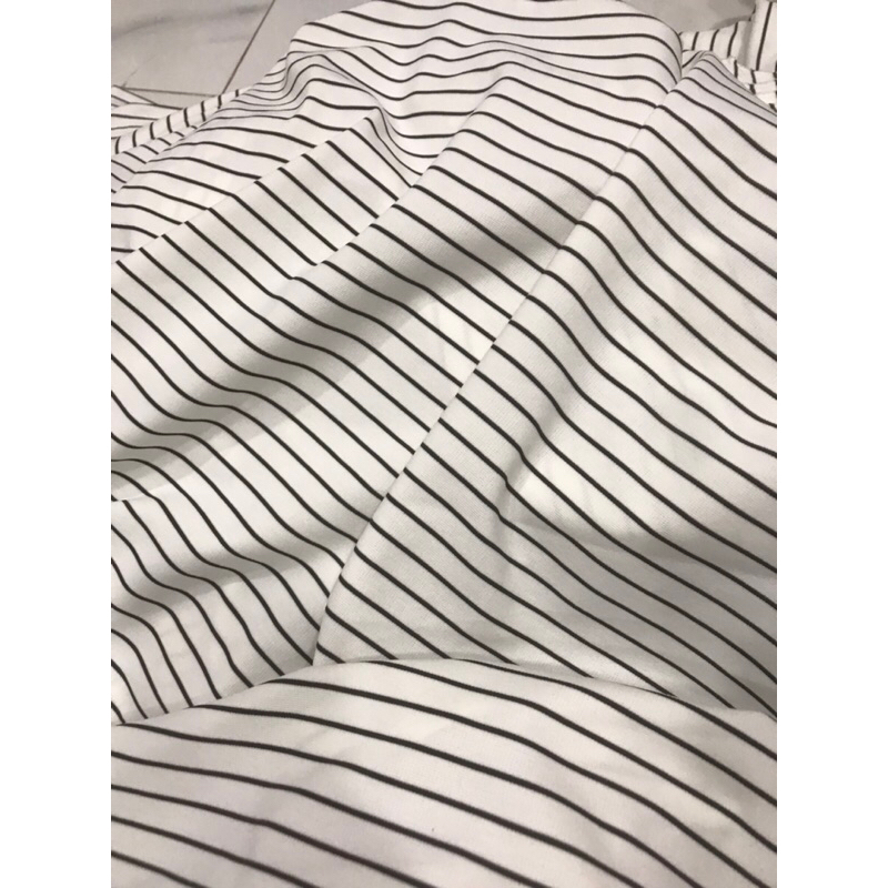 Vải thun cotton sọc đen trắng co giãn 4 chiều dày vừa may đầm váy,áo thun,áo kiểu thời trang