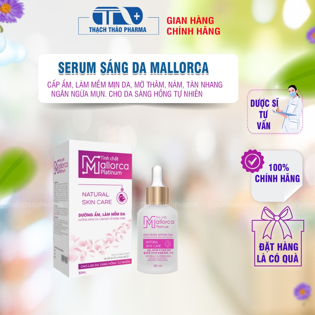 TINH CHẤT (SERUM) MALLORCA PLATINUM - DƯỠNG ẨM,LÀM MỀM , SÁNG DA, MỜ THÂM NÁM - LỌ 30ML