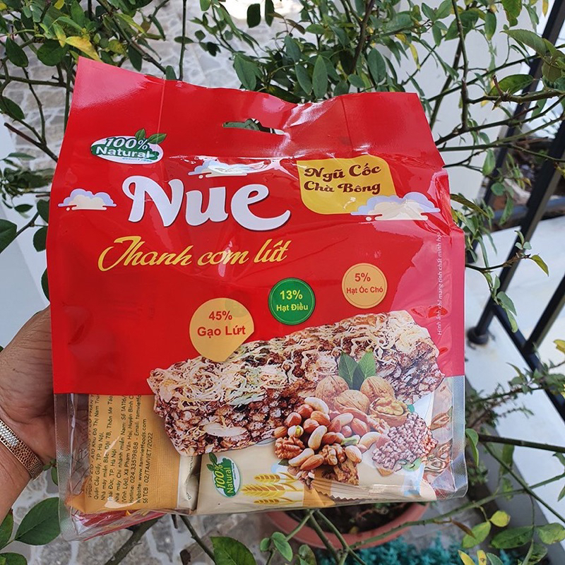 THANH CƠM GẠO LỨT MIX NGŨ CỐC CHÀ BÔNG , RONG BIỂN GÓI 9 thanh