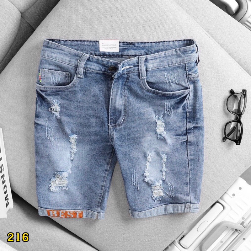 Quần Short Jean Nam mẫu mới Hottred chất vải Denim co giãn 4 chiều