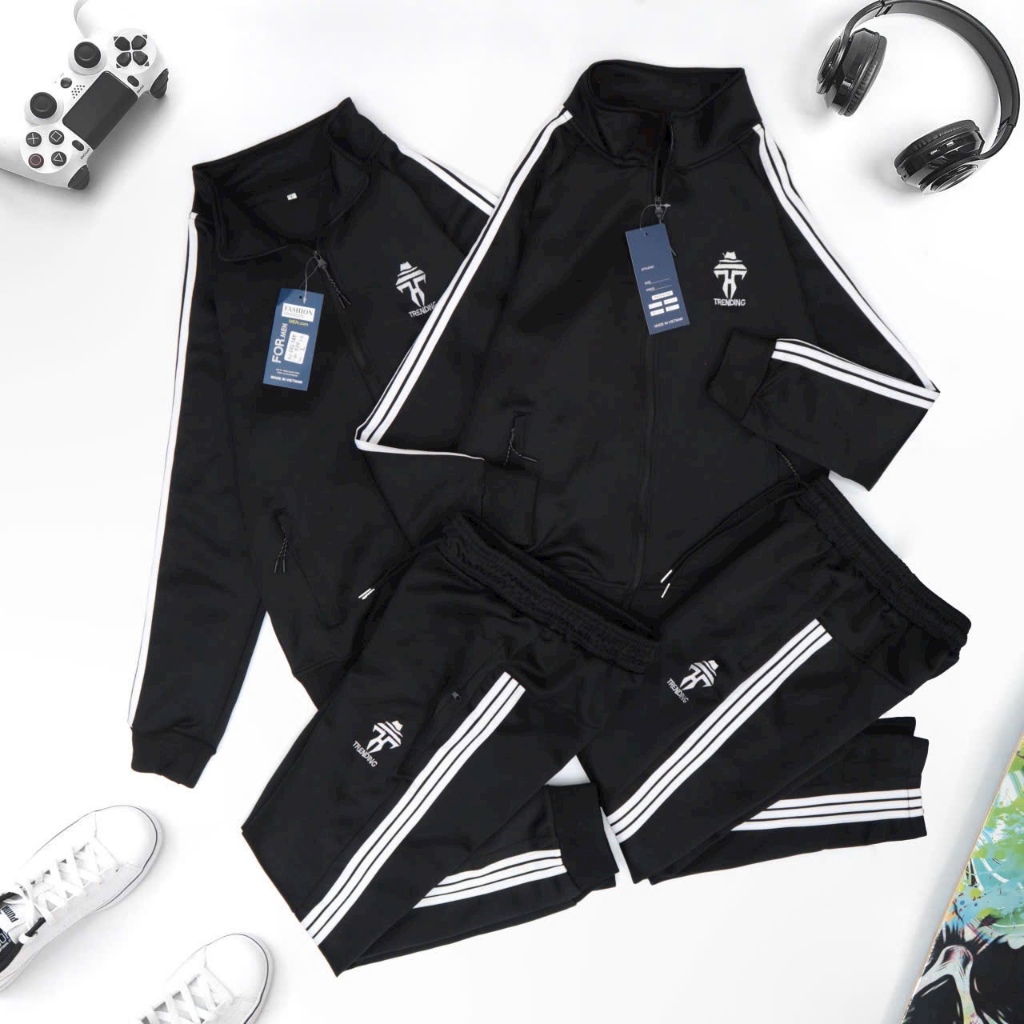 Bộ Quần Áo Thu Đông Nam Có Khóa Kéo Chất Liệu Co Giãn 4 Chiều B75