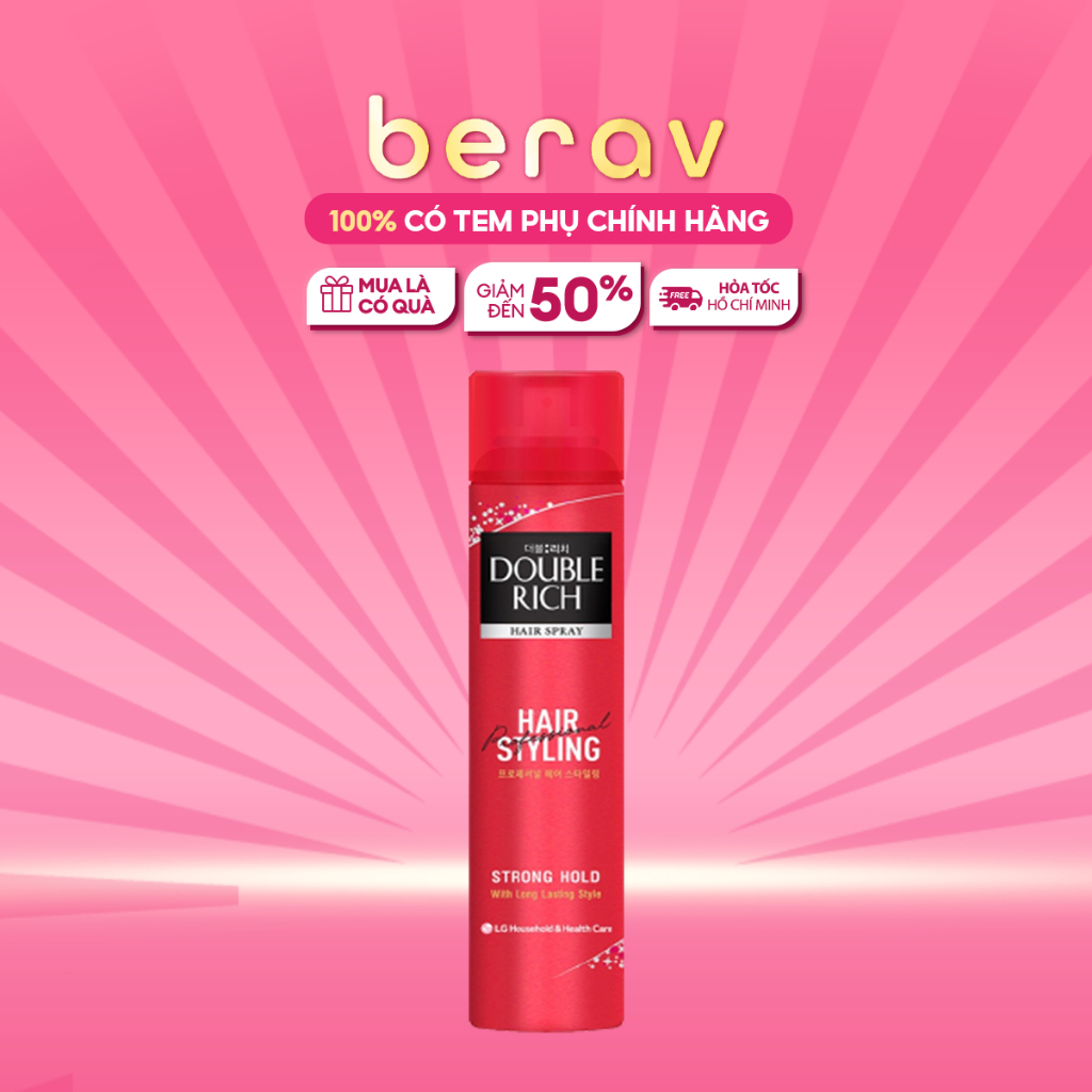 Gel SPRAY Giữ Nếp Tóc Double Rich Dạng Xịt Giữ Tóc Cố Định Hair Spray STRONG HOLD 170ML