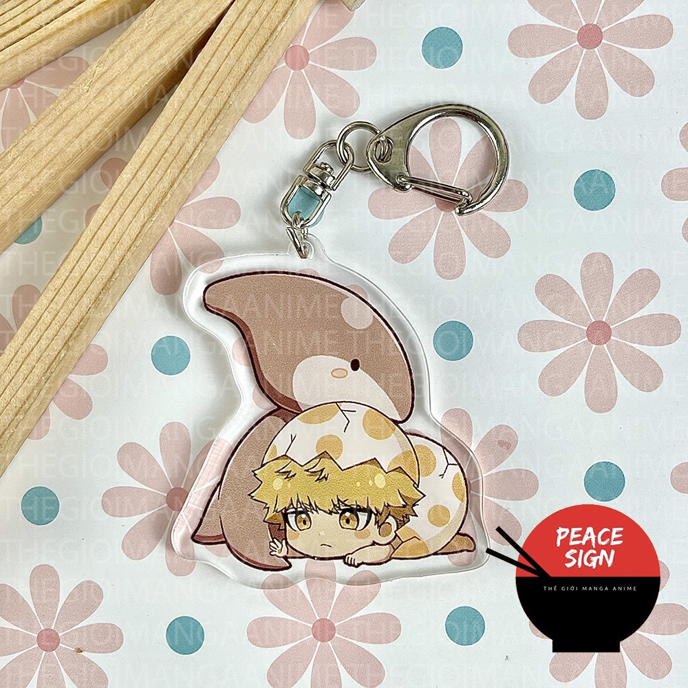 Móc khóa BLUE LOCK ver TRỨNG KHỦNG LONG in hình anime chibi mica trong acrylic quà tặng dễ thương