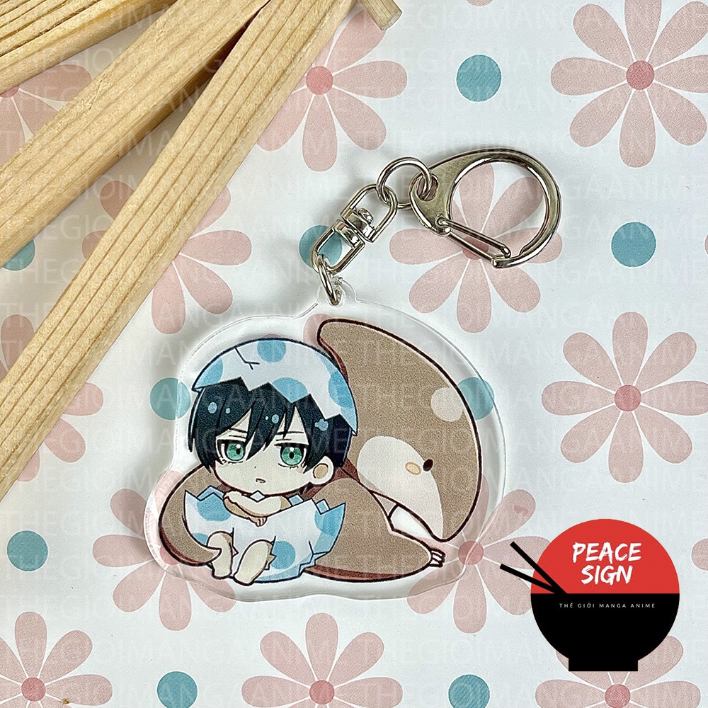 Móc khóa BLUE LOCK ver TRỨNG KHỦNG LONG in hình anime chibi mica trong acrylic quà tặng dễ thương