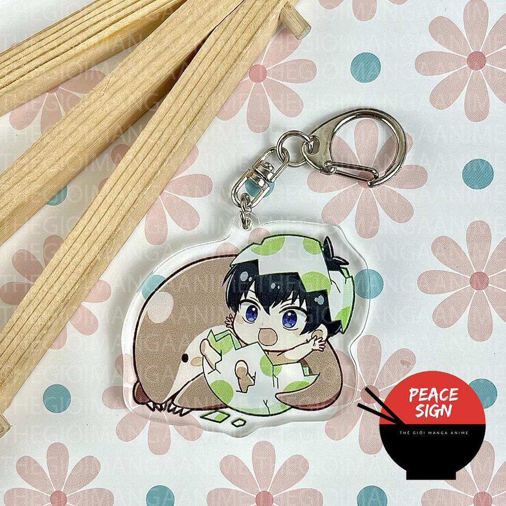 Móc khóa BLUE LOCK ver TRỨNG KHỦNG LONG in hình anime chibi mica trong acrylic quà tặng dễ thương