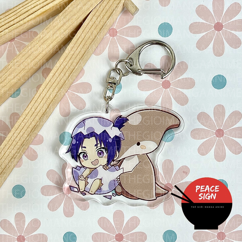 Móc khóa BLUE LOCK ver TRỨNG KHỦNG LONG in hình anime chibi mica trong acrylic quà tặng dễ thương