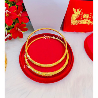  Kiềng cưới 5 chỉ khoá xoáy bạc xi vàng 24   kiềng đổ đé có khắc kí hiệu   