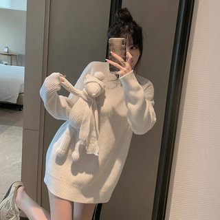 Áo len bông gấu choàng khăn ảnh thật