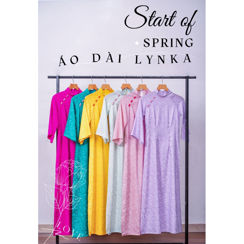 G07- Áo dài Cách tân BIG SIZE cổ lệch đính Cúc/ aodailynka88