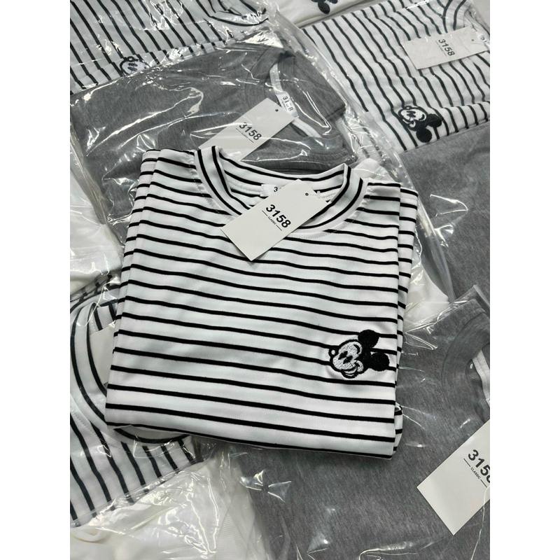 Áo thun dài tay thêu Mickey chất thun cotton Mitstore