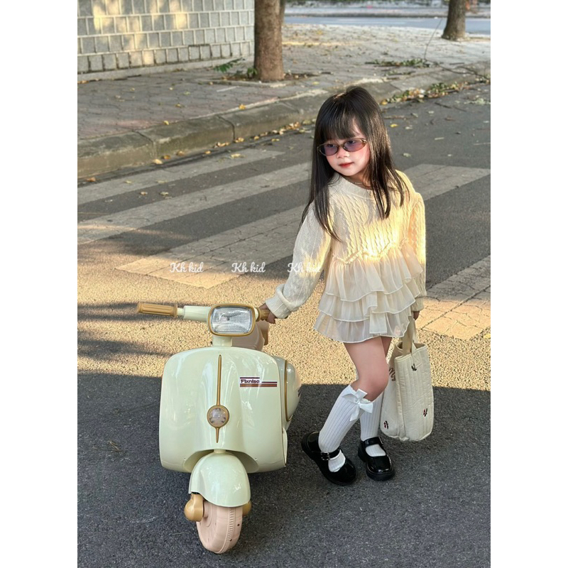 10-32kg áo len bèo nhiều tầng cho bé gái, áo len cho bé gái