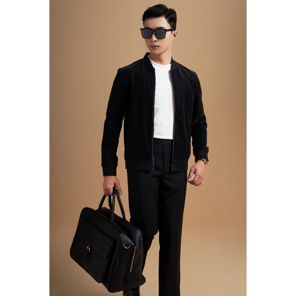 ÁO KHOÁC NAM ADAM STORE BOMER ĐEN DA LỘN AK057
