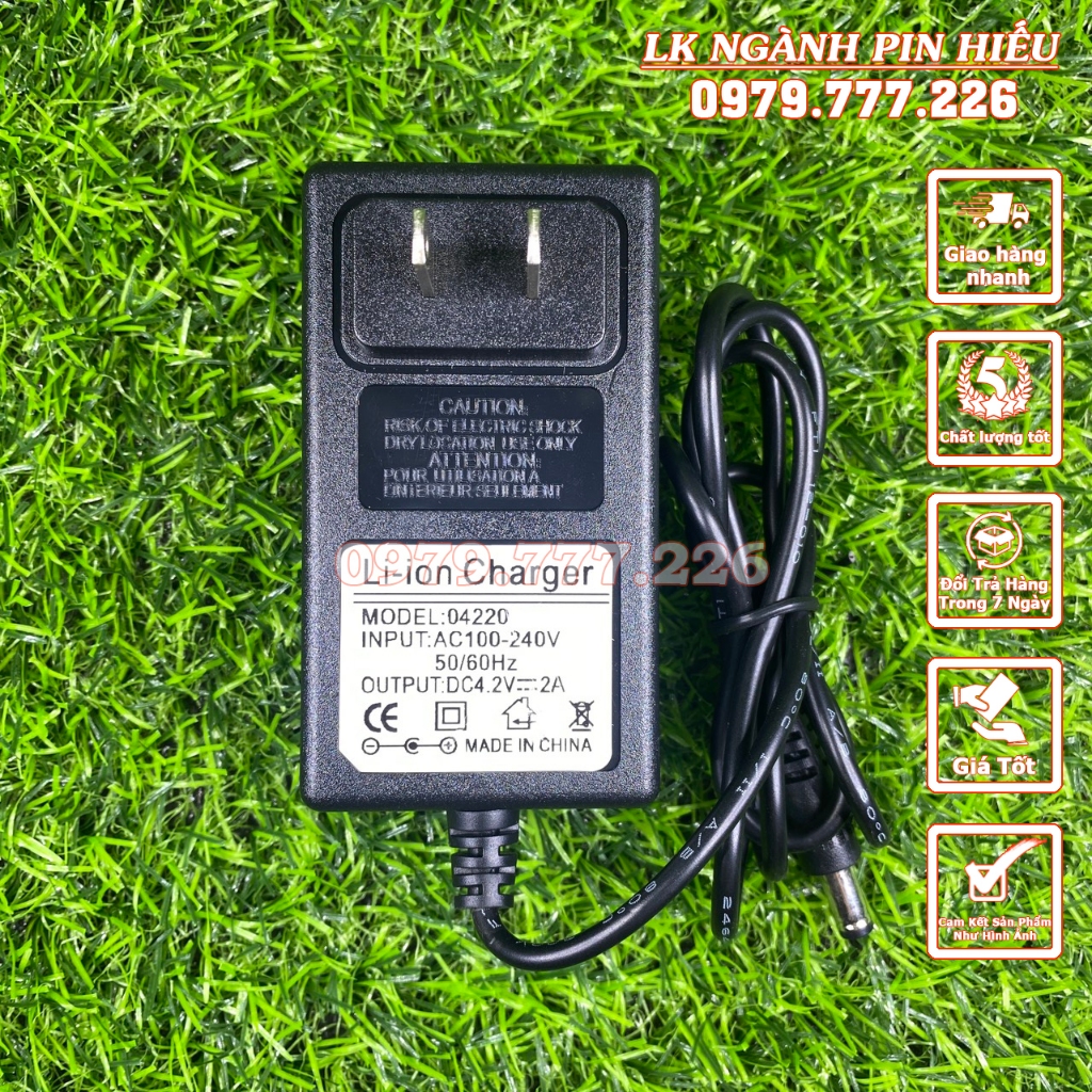 SẠC 4.2V 8.4V 12.6V 16.8V 21V 25.2V 2A CÓ ĐÈN BÁO XANH KHI ĐẦY