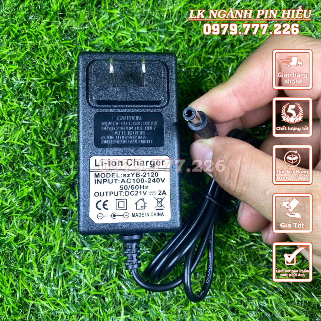 SẠC 4.2V 8.4V 12.6V 16.8V 21V 25.2V 2A CÓ ĐÈN BÁO XANH KHI ĐẦY