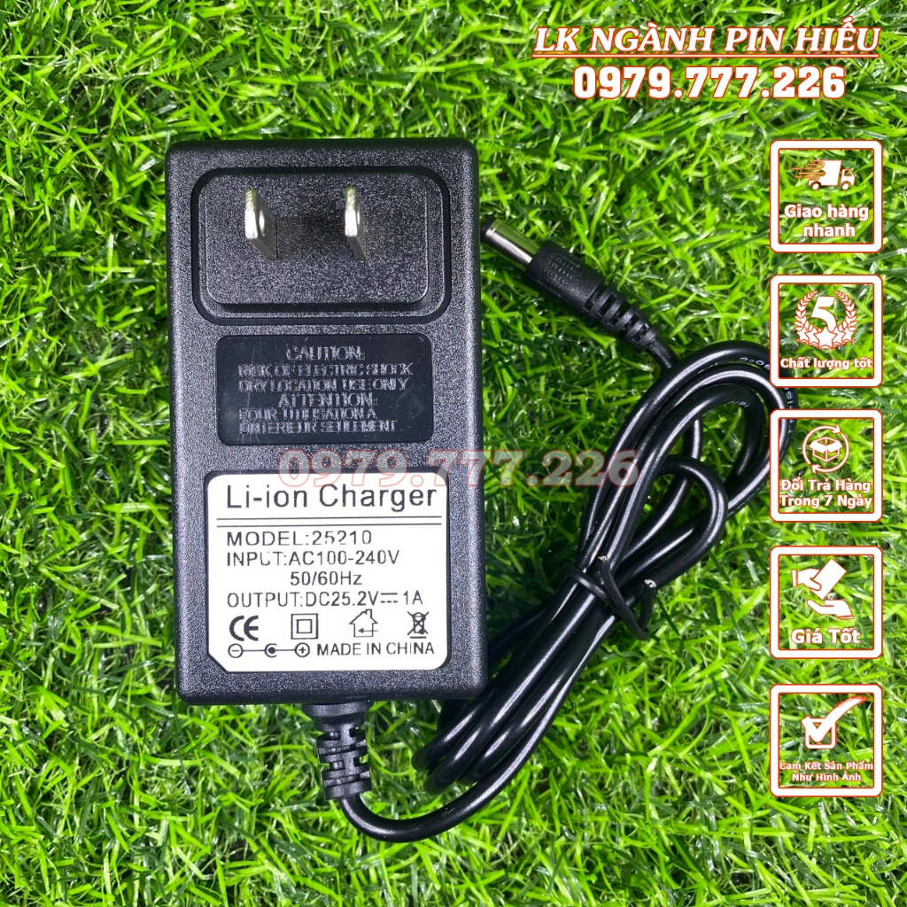 SẠC 4.2V 8.4V 12.6V 16.8V 21V 25.2V 2A CÓ ĐÈN BÁO XANH KHI ĐẦY