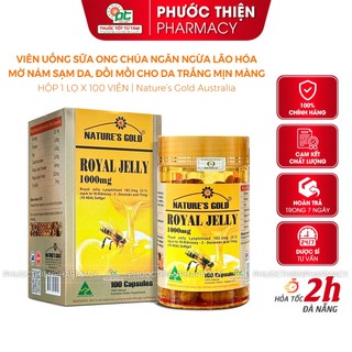  Viên uống sữa ong chúa Nature’s Gold Royal Jelly 1000mg hỗ trợ sức khỏe đẹp da mờ nám tàn nhang 
