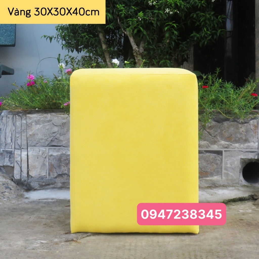 Ghế Đôn Sofa -Ghế Bàn Trang Điểm Vuông Màu Xám KT 30X30X40CM Bảo Hành 24 tháng - 1 đổi 1 trong 12 tháng Hàng Đẹp