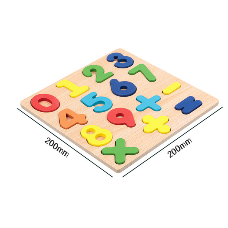 Đồ chơi bảng nổi ghép bằng gỗ kích thước 20x20 Cm cho bé làm quen với chữ và số BN22