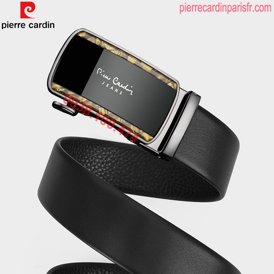 Thắt lưng nam Pierre Cardin chính hãng khóa chốt tự động dây da bò xịn PCJ1066