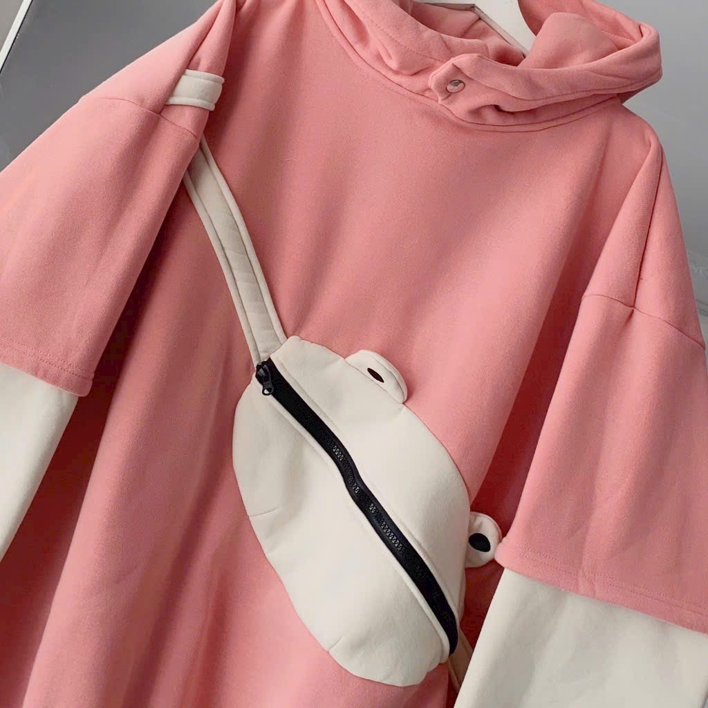 Áo Khoác Hoodie Túi Ếch Mẫu Chui Nam Nữ Nón Rộng Cúc Bấm  Chất Nỉ Ngoại Phối Màu Trẻ Trung Hoco121 121