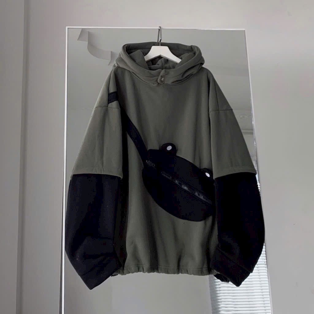 Áo Khoác Hoodie Túi Ếch Mẫu Chui Nam Nữ Nón Rộng Cúc Bấm  Chất Nỉ Ngoại Phối Màu Trẻ Trung Hoco121 121