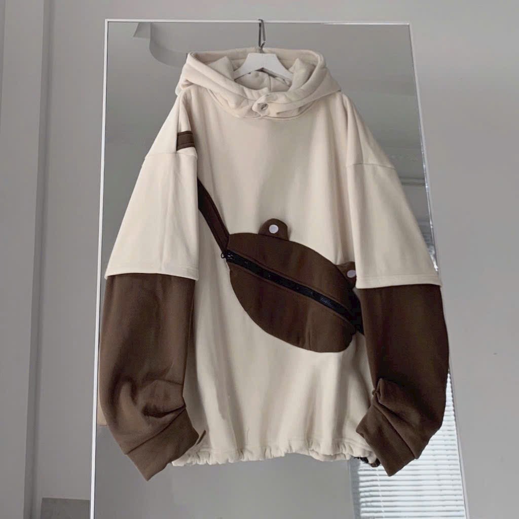 Áo Khoác Hoodie Túi Ếch Mẫu Chui Nam Nữ Nón Rộng Cúc Bấm  Chất Nỉ Ngoại Phối Màu Trẻ Trung Hoco121 121