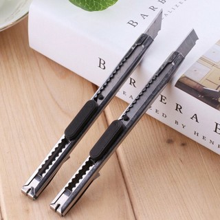 Dao rọc giấy vỏ inox siêu bén dài 12cm, Dao rọc giấy mini nhỏ gọn dùng trong văn phòng trường học
