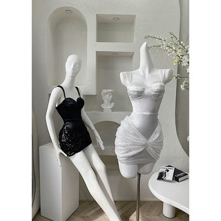 Đầm body cúp nơ phối kim sa