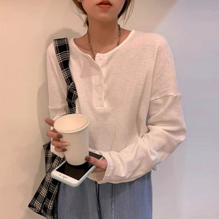 Áo thun dài tay khuy cổ chất thun xốp mặc Thu Đông