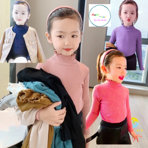 Áo Giữ Nhiệt Cho Bé, Áo Cổ Lọ Dài Tay mặc Mùa Thu Đông, chất mềm, siêu co giãn, bao đẹp, Shop MamikidI