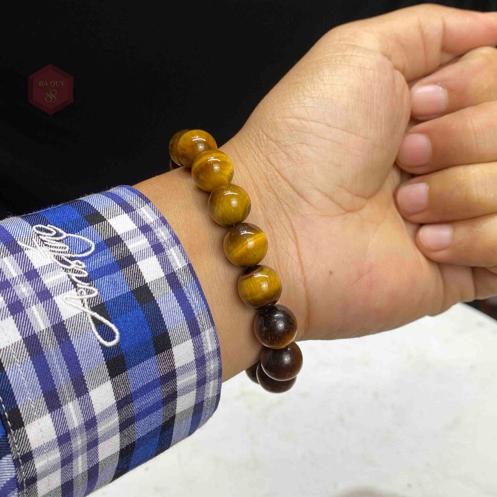 Vòng Tay Phong Thuỷ Mênh Thổ, Kim 12mm Cho Nam