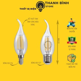 Bóng đèn nến led dây tóc rạng đông công suất 2,5w- đui e14
