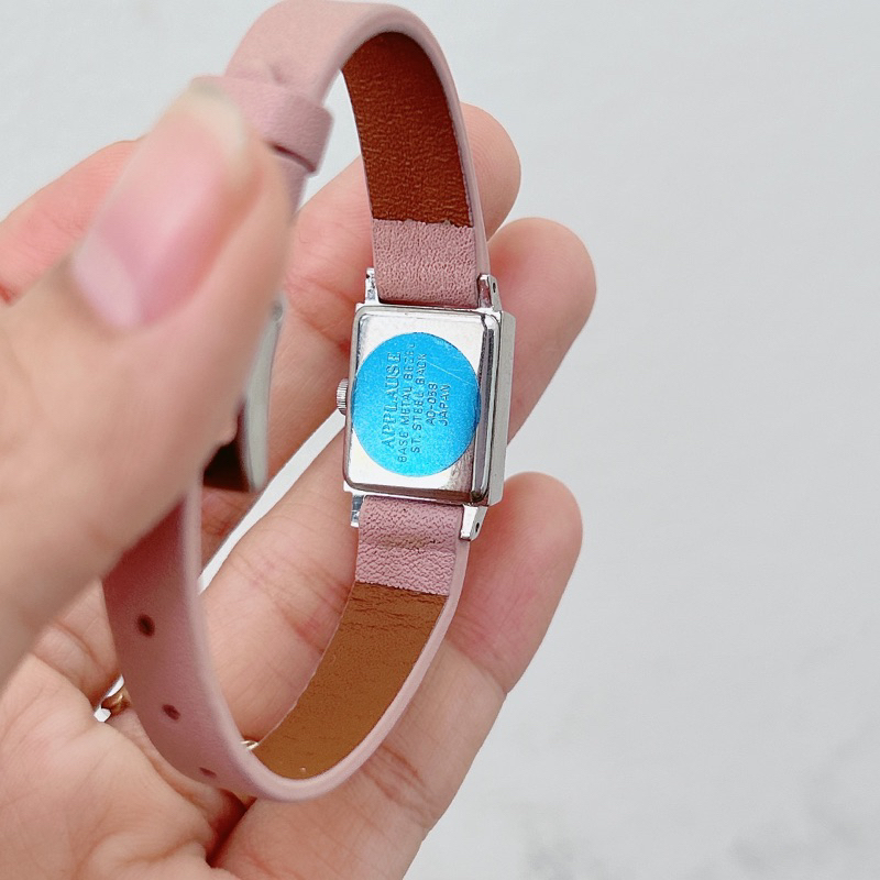 Đồng hồ si nữ hiệu Satino, mặt hồng, máy nhật