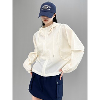 Áo khoác nữ gió nhăn màu đen trắng chống nắng M.AKG.039