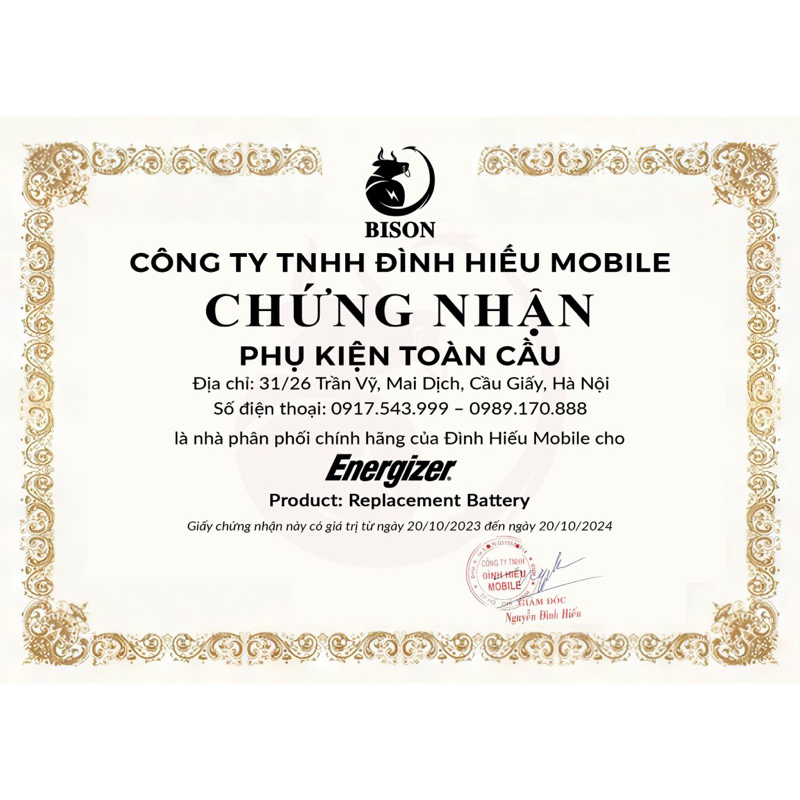 Pin Energizer Chính Hãng Cho Iphone-Tặng tovit-Bảo Hành 12 tháng-Bảo Hiểm Cháy nổ Toàn Cầu được tặng kèm tovit Thay thế.