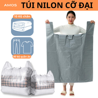 Combo 10 túi nilon size đại loại đẹp, siêu dai chịu lực tới 60Kg, Túi bóng hai quai dùng gói hàng cỡ lớn, túi đựng rác