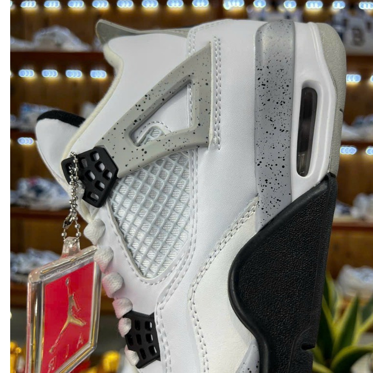 Giày Thể Thao Air JD4 Retro White Cement Trắng Đen Cao Cấp
