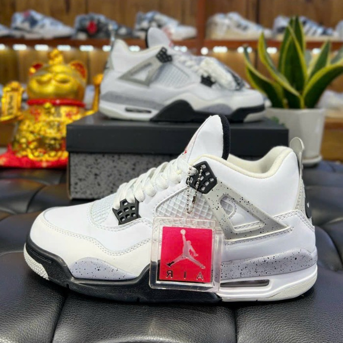 Giày Thể Thao Air JD4 Retro White Cement Trắng Đen Cao Cấp