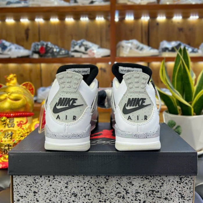 Giày Thể Thao Air JD4 Retro White Cement Trắng Đen Cao Cấp