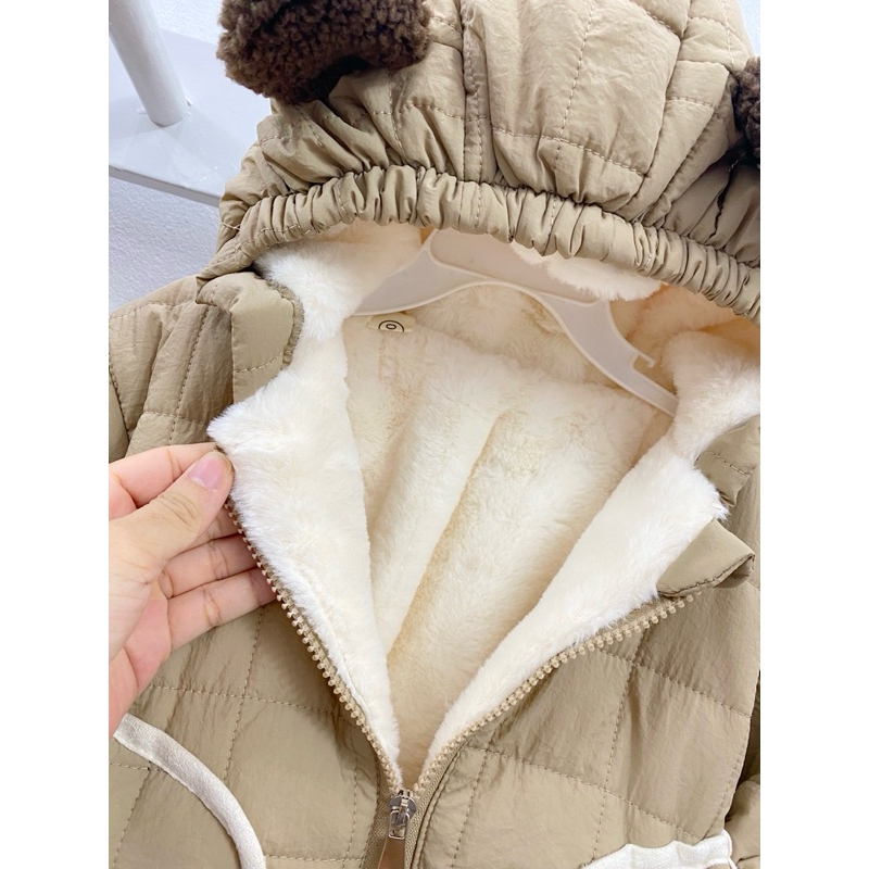 Áo khoác phao lông cho bé trai bé gái hàng quảng châu cao cấp