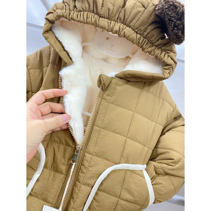 Áo khoác phao lông cho bé trai bé gái hàng quảng châu cao cấp