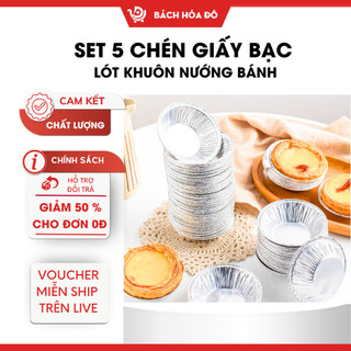 Set 5 Chén Giấy Bạc Lót Khuôn Nướng Bánh bách hoá đô