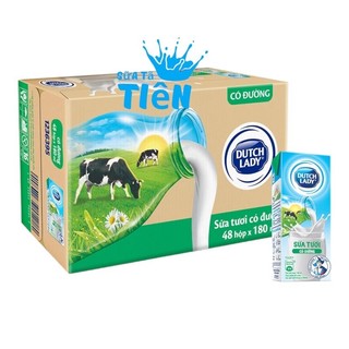 Thùng Sữa tươi tiệt trùng Cô Gái Hà Lan Active Dutch Lady Có Đường hộp 180ml " GIÁ BÁN ĐÃ TRỪ KHUYẾN MÃI"