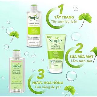 Combo Simple chăm sóc cho da sạch khỏe đàn hồi 3 món
