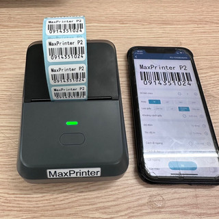 Máy in tem nhãn dán MaxPrinter P2 kết nối Bluetooth không dây