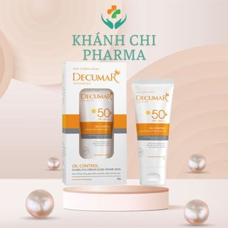Kem chống nắng Decumar 50+. Chống nắng, dưỡng da, giảm bã nhờn phụ hợp cho da mụn, nhạy cảm