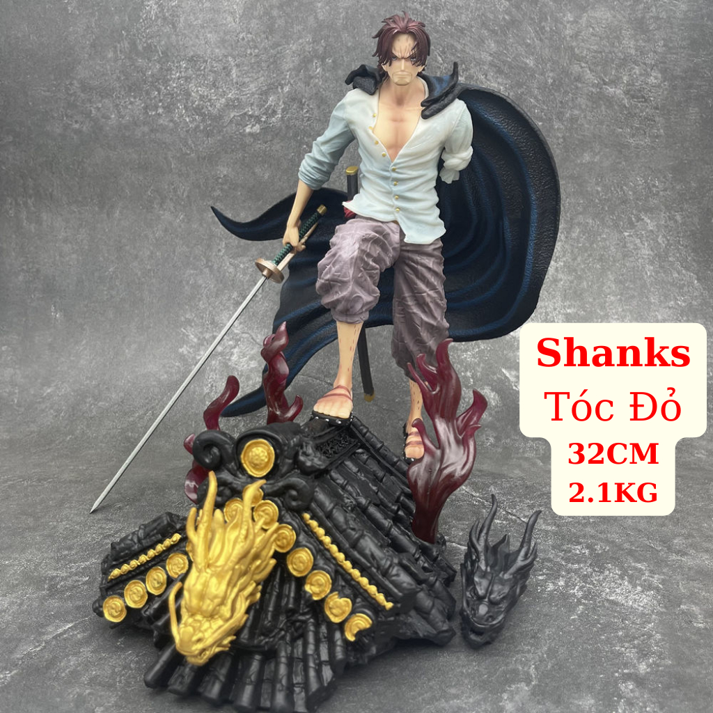 Mô Hình Shanks Tóc Đỏ Đứng Gác Mái Nhà 32CM Mô hình One Piece Cao Cấp, Figure Mô Hình Anmie One Piece Luffy Vua Hải Tặc
