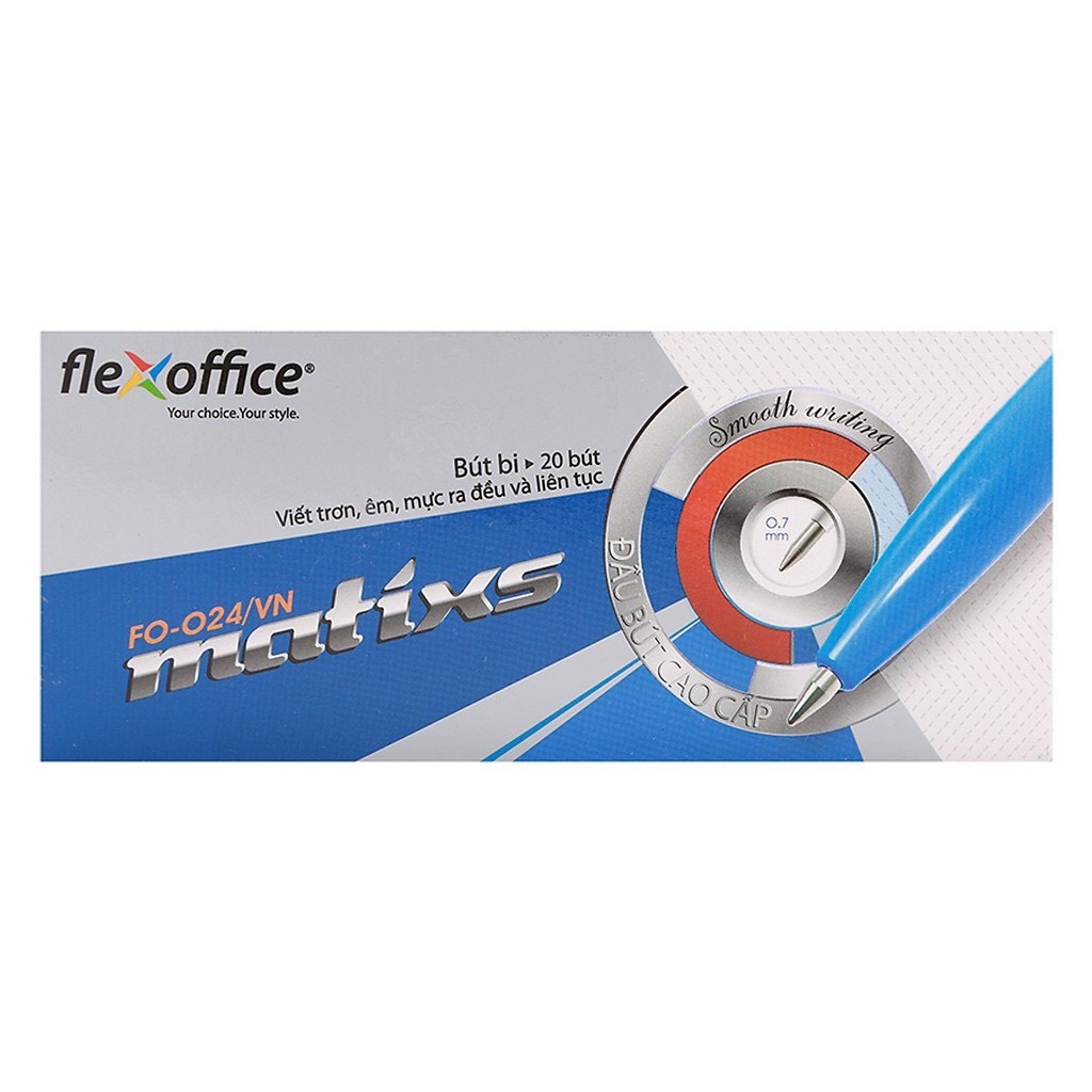 Hàng Chính Hãng Bút bi ngòi 0,7mm hộp 20 cái màu xanh / đen / đỏ - Hộp bút bi thiên long cao cấp